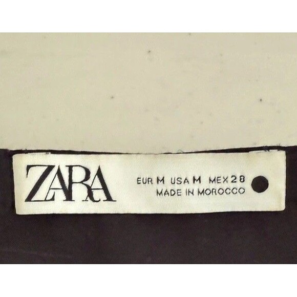 Zara Embroidered Blouse Women Size M Boho Peasant Chic Black Top - Picture 3 of 5